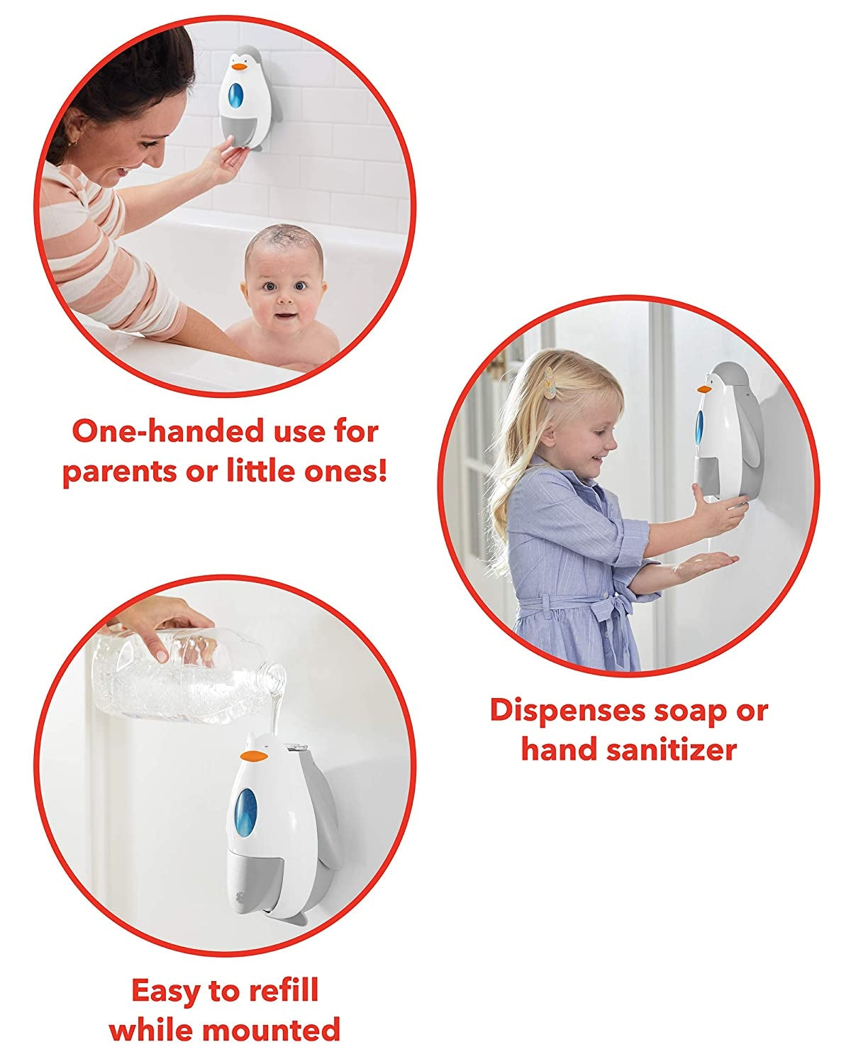 Skip Hop - Dispenser de baie pentru sapun si gel - Pinguin - gogobaby.ro