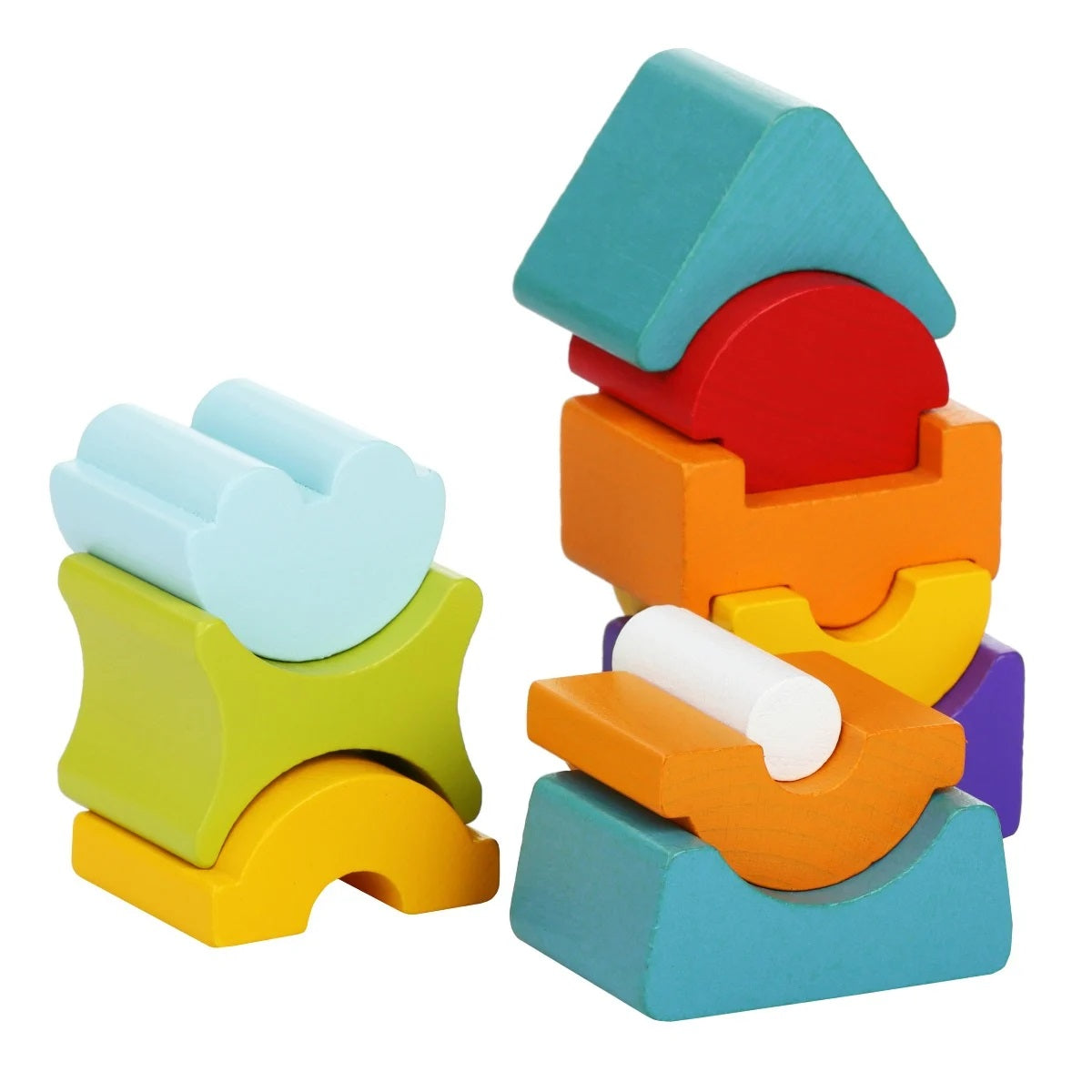 Jucarie din lemn, Cubika, Set constructii Turn 11 piese