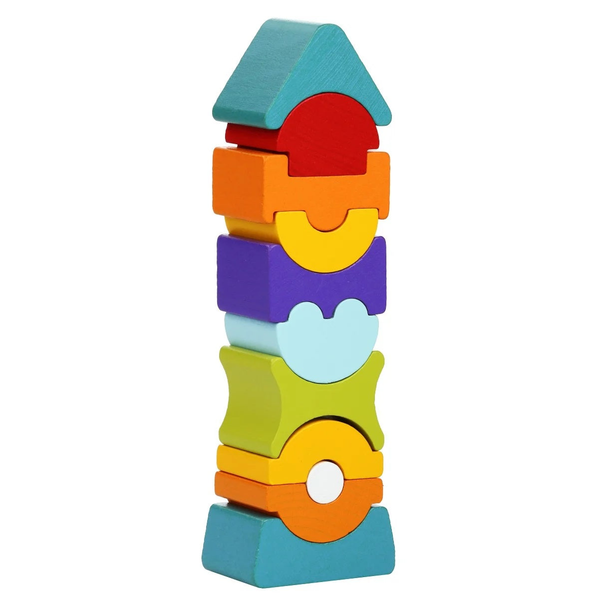 Jucarie din lemn, Cubika, Set constructii Turn 11 piese
