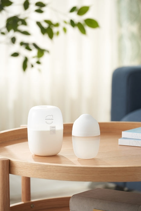 Biberon Anticolici Mombella Breast-Like, 210ml, Tetina M flux mediu, 100% Silicon, Ivory - gogobaby.ro