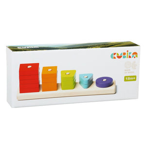 Jucarie din lemn, Cubika, Sortator Forme Geometrice 01 - gogobaby.ro