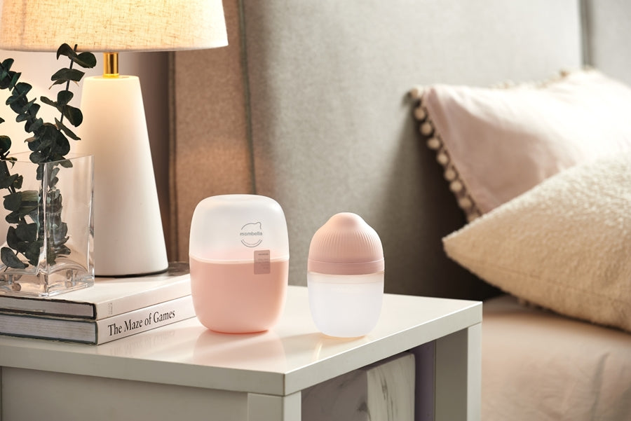 Biberon Anticolici Mombella Breast-Like, 210ml, Tetina M flux mediu, 100% Silicon, Old Roze - gogobaby.ro