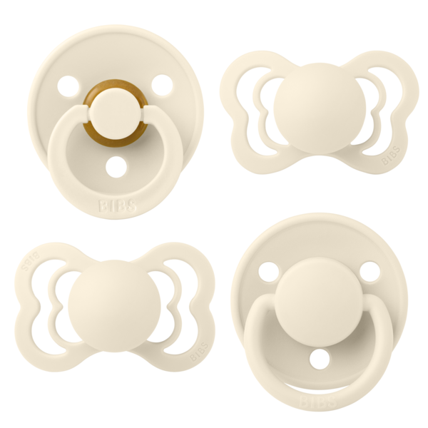 BIBS - Set 4 suzete Try-it collection 6 luni +-Ivory - gogobaby.ro
