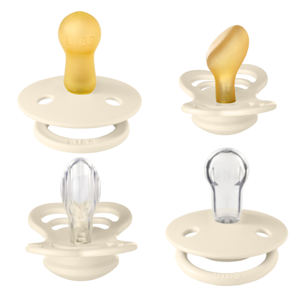 BIBS - Set 4 suzete Try-it collection 6 luni +-Ivory - gogobaby.ro