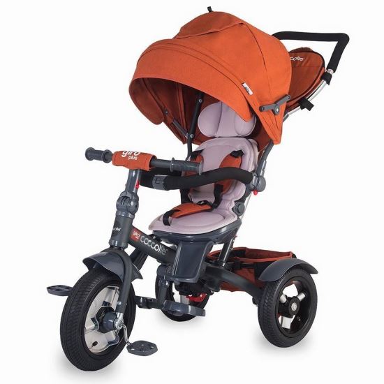 Tricicleta multifunctionala Coccolle Giro Plus Caramiziu - gogobaby.ro
