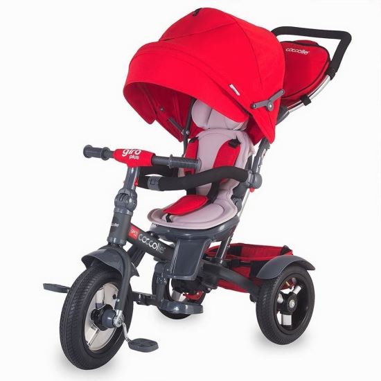 Tricicleta multifunctionala Coccolle Giro Plus Rosu - gogobaby.ro