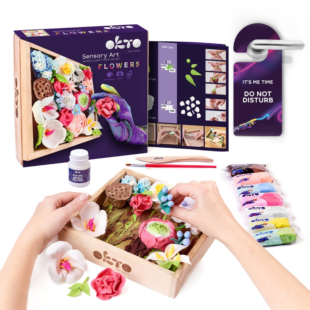 Set creatie Wood & Craft - Flowers, 21*21cm - Romance - gogobaby.ro