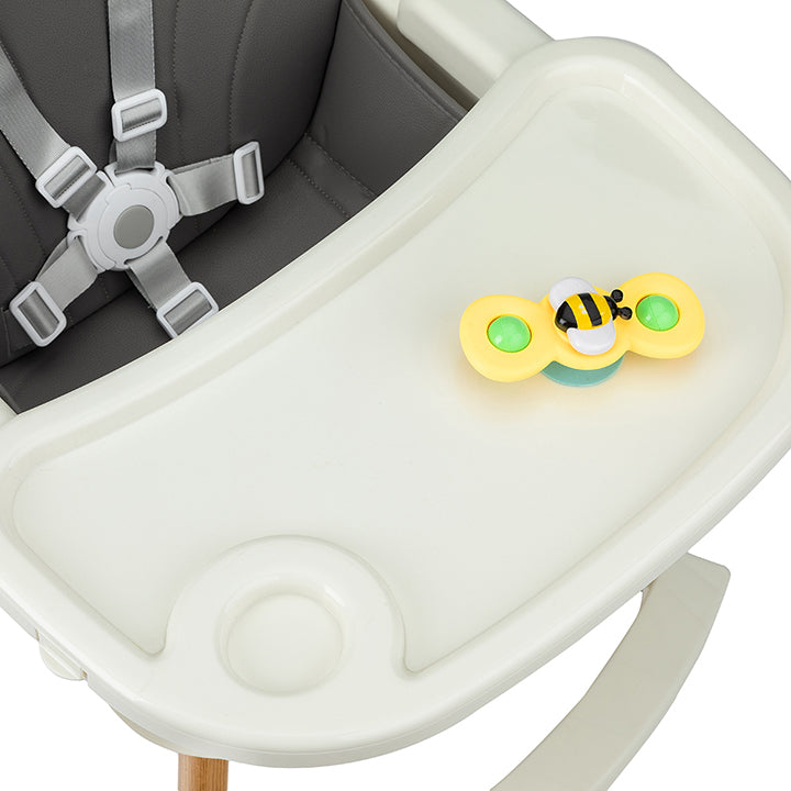 Scaun de masa copii Momi Reki, Piele ecologica, Dark Grey