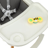 Scaun de masa copii Momi Reki, Piele ecologica, Dark Grey