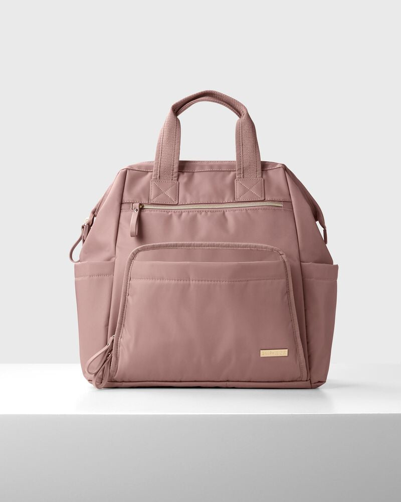 Skip Hop - Geanta pentru scutece tip rucsac, cu deschidere larga - Dusty Rose - gogobaby.ro