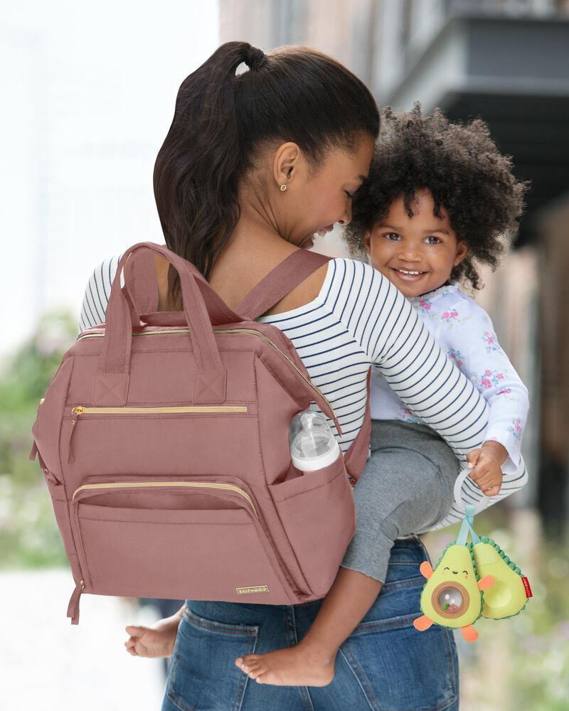 Skip Hop - Geanta pentru scutece tip rucsac, cu deschidere larga - Dusty Rose - gogobaby.ro