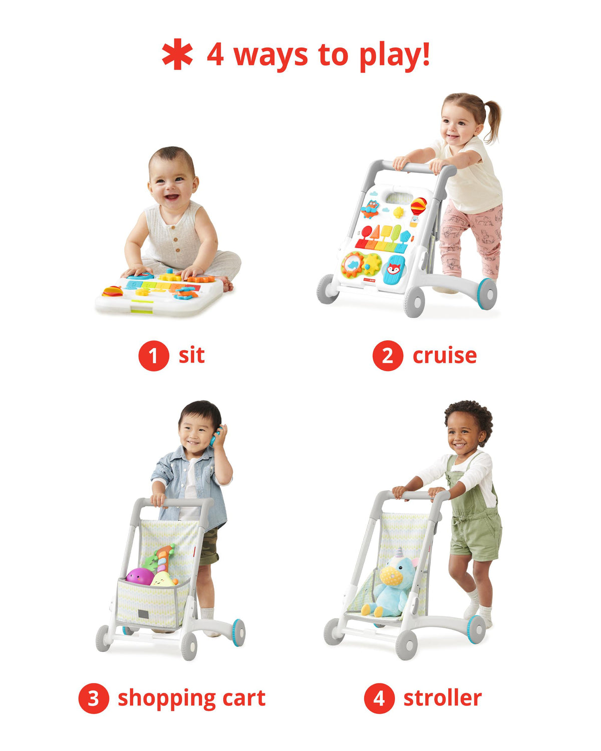 Skip Hop Antemergator Explore & More 4 in 1 Animalutele vesele