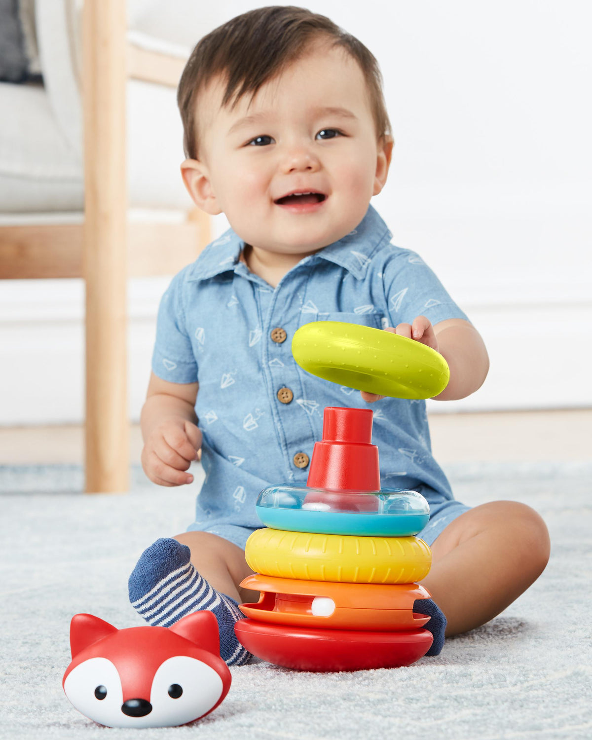 Skip Hop Jucarie Explore & More - Vulpita cu inele colorate - gogobaby.ro