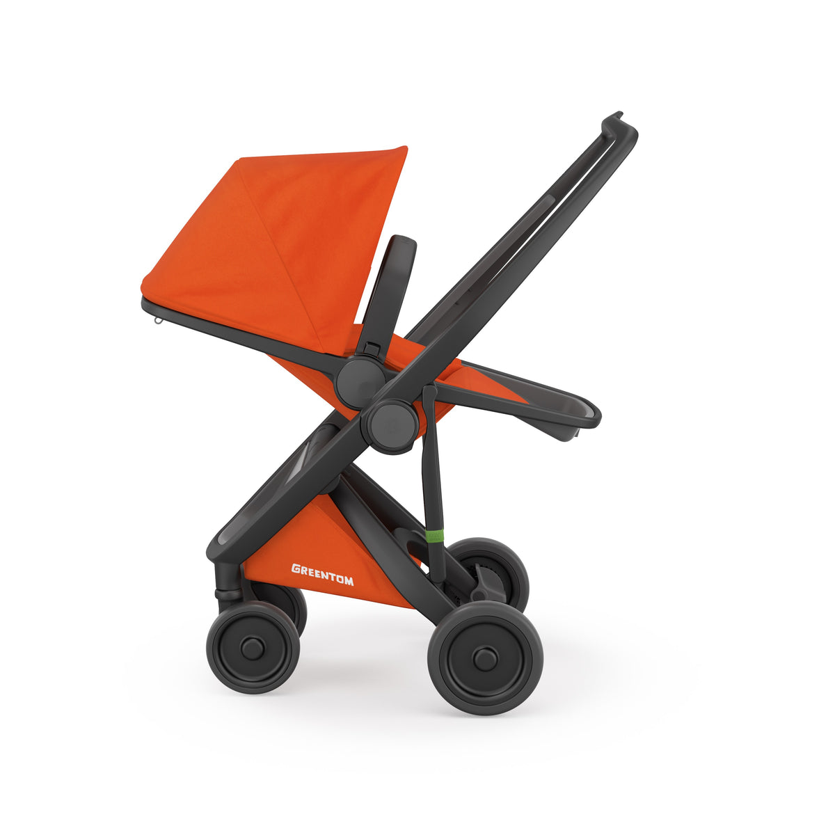 Carucior 2 in 1, Greentom, 100% Ecologic, Black Orange - gogobaby.ro