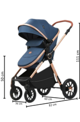 Carucior L-Sun Marina 3 in 1 ALBASTRU