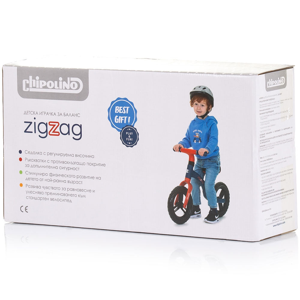 Bicicleta fara pedale Chipolino Zig Zag black white - gogobaby.ro