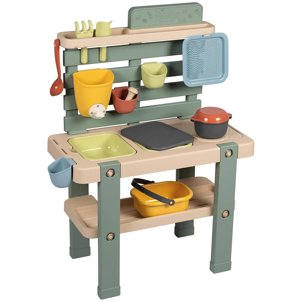 Bucatarie Smoby Mud Kitchen cu 15 accesorii