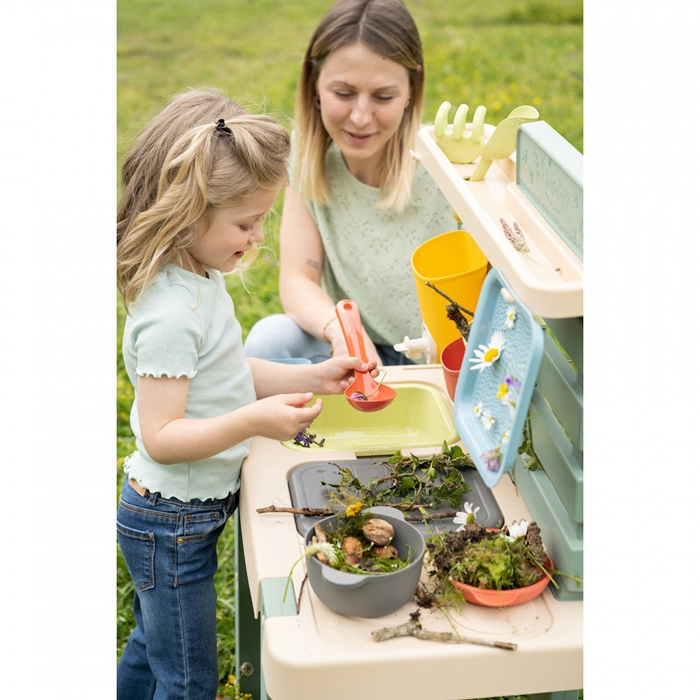 Bucatarie Smoby Mud Kitchen cu 15 accesorii