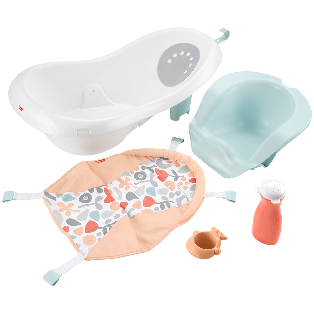 Cadita de baie pentru copii Fisher Price 4 in 1 Sling and Seat Tub orange