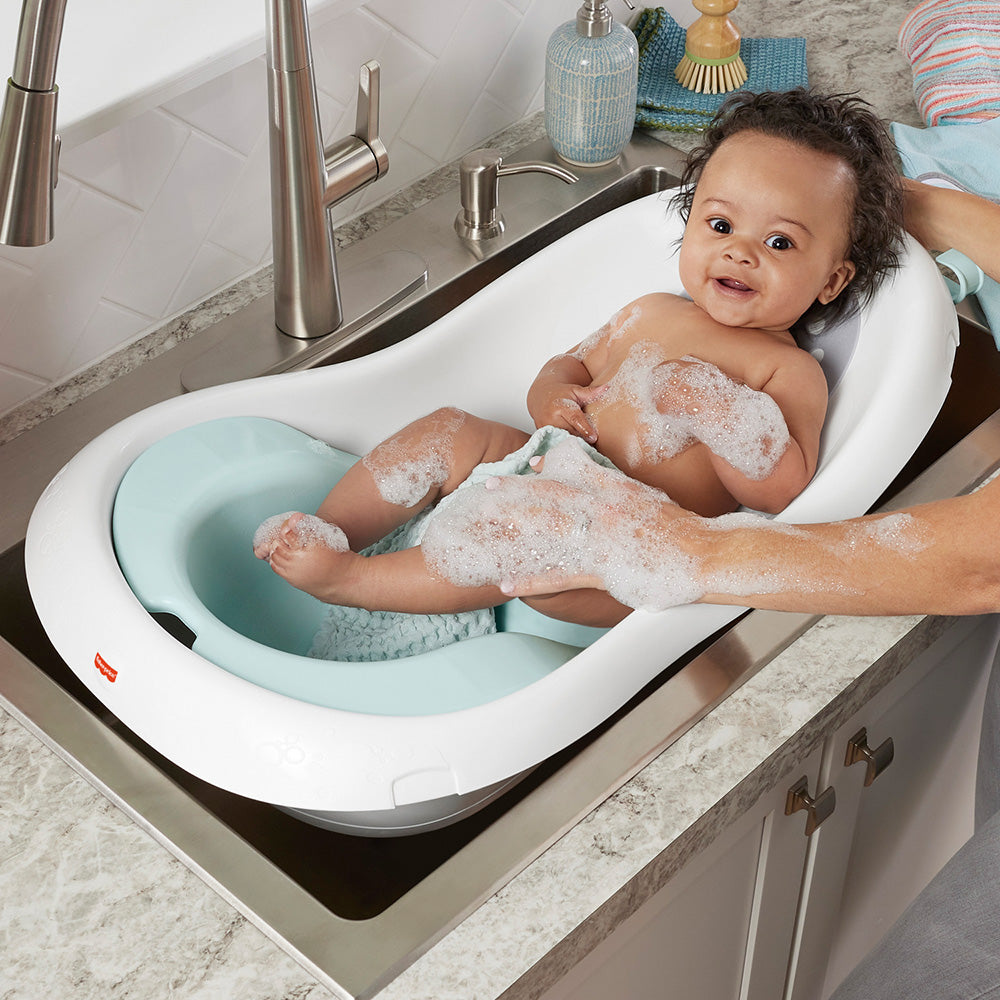 Cadita de baie pentru copii Fisher Price 4 in 1 Sling and Seat Tub orange
