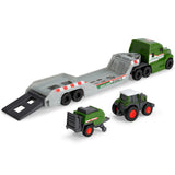 Camion Dickie Toys Fendt Micro Farm Truck 32 cm cu tractor si presa de balotat