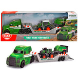 Camion Dickie Toys Fendt Micro Farm Truck 32 cm cu tractor si presa de balotat