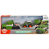 Camion Dickie Toys Fendt Micro Farm Truck 32 cm cu tractor si presa de balotat
