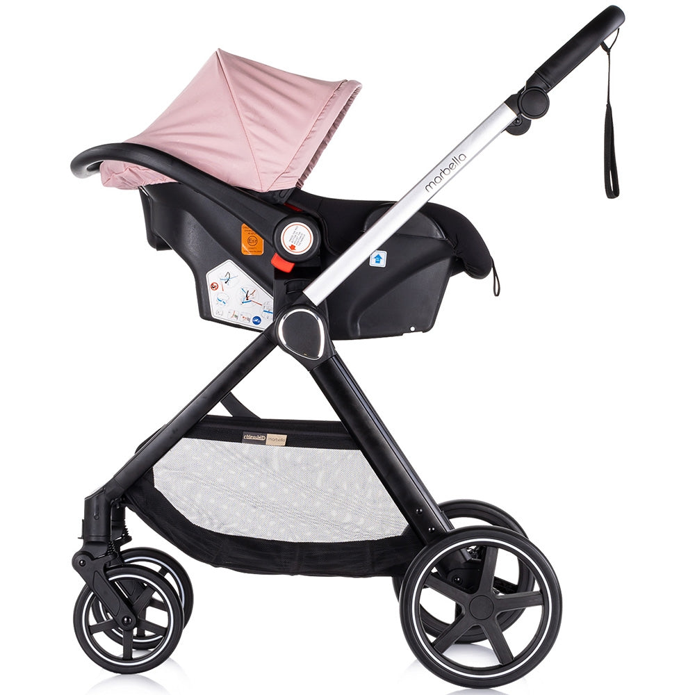 Carucior Chipolino Marbella 3 in 1 pink marshmallow