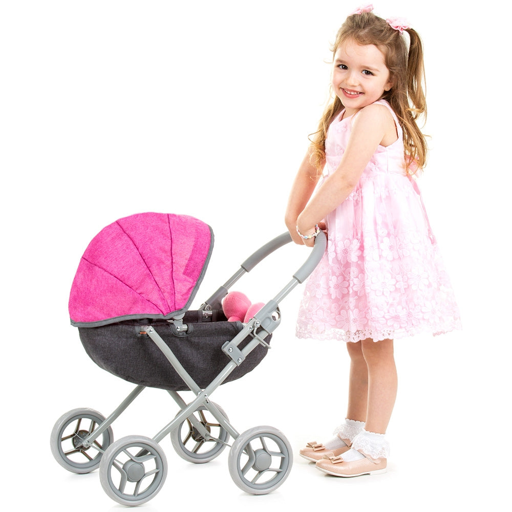 Carucior pentru papusi Chipolino Daisy grey pink linen