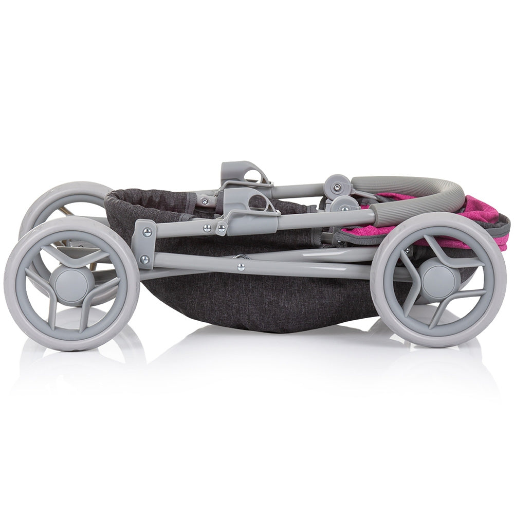 Carucior pentru papusi Chipolino Daisy grey pink linen