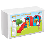 Casuta cu tobogan pentru copii Pilsan Double Happy House blue