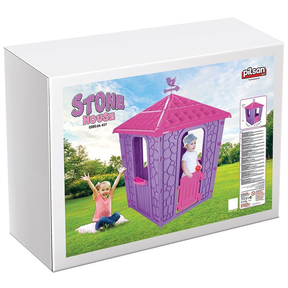 Casuta pentru copii Pilsan Stone House gray purple - gogobaby.ro