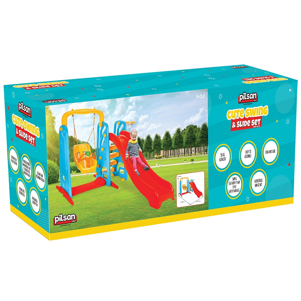 Centru de joaca Pilsan Cute Slide and Swing Set - gogobaby.ro