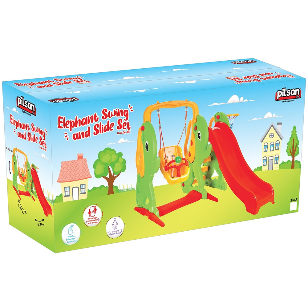 Centru de joaca Pilsan Elephant Slide and Swing Set - gogobaby.ro