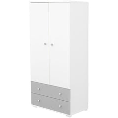 Dulap cu 2 usi si 2 sertare Hubners Patrik alb grafit