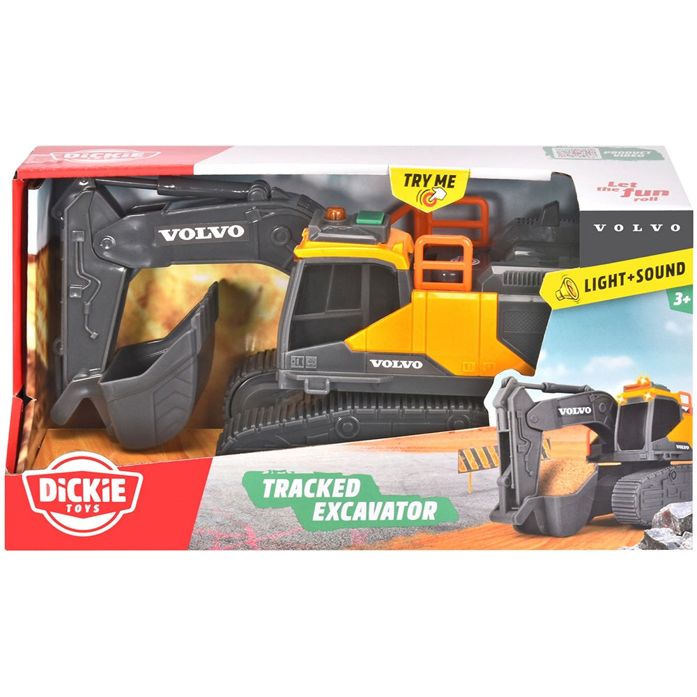 Excavator Dickie Toys Volvo Tracked Excavator 23 cm cu lumini si sunete