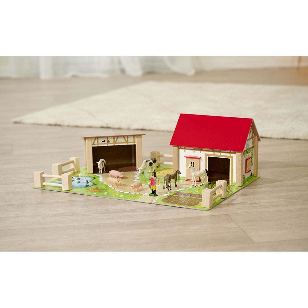 Ferma din lemn Eichhorn 51x36x17 cm cu 20 accesorii