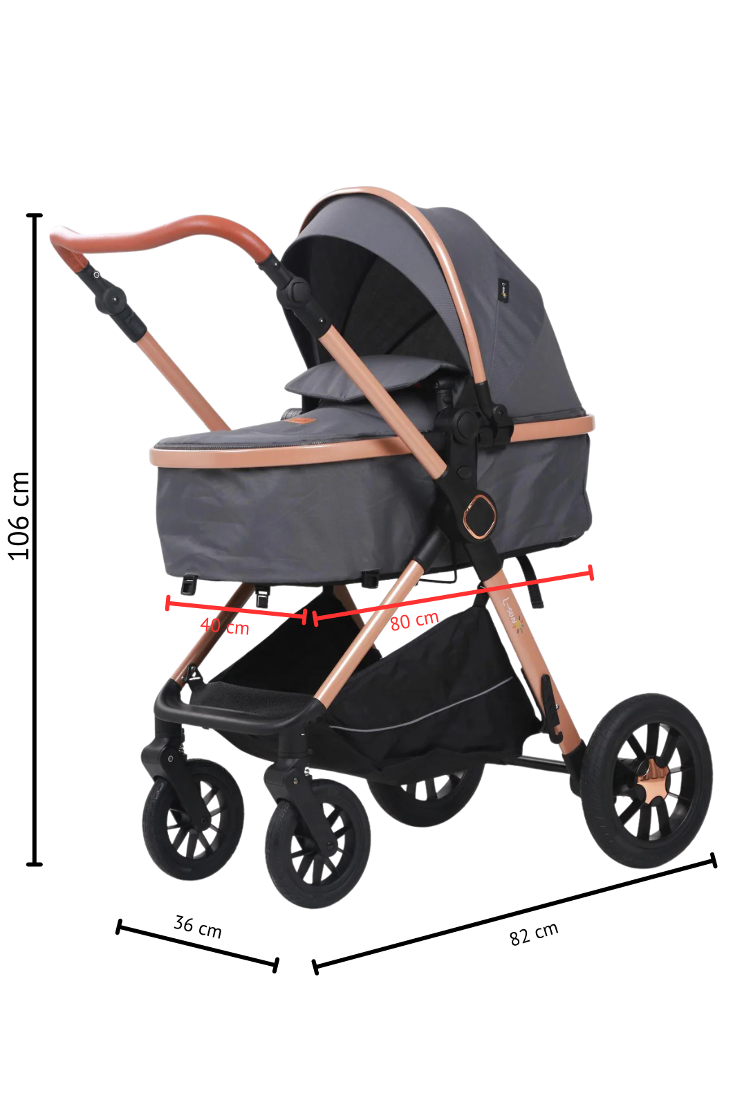 Carucior L-Sun Marina 3 in 1 GRI