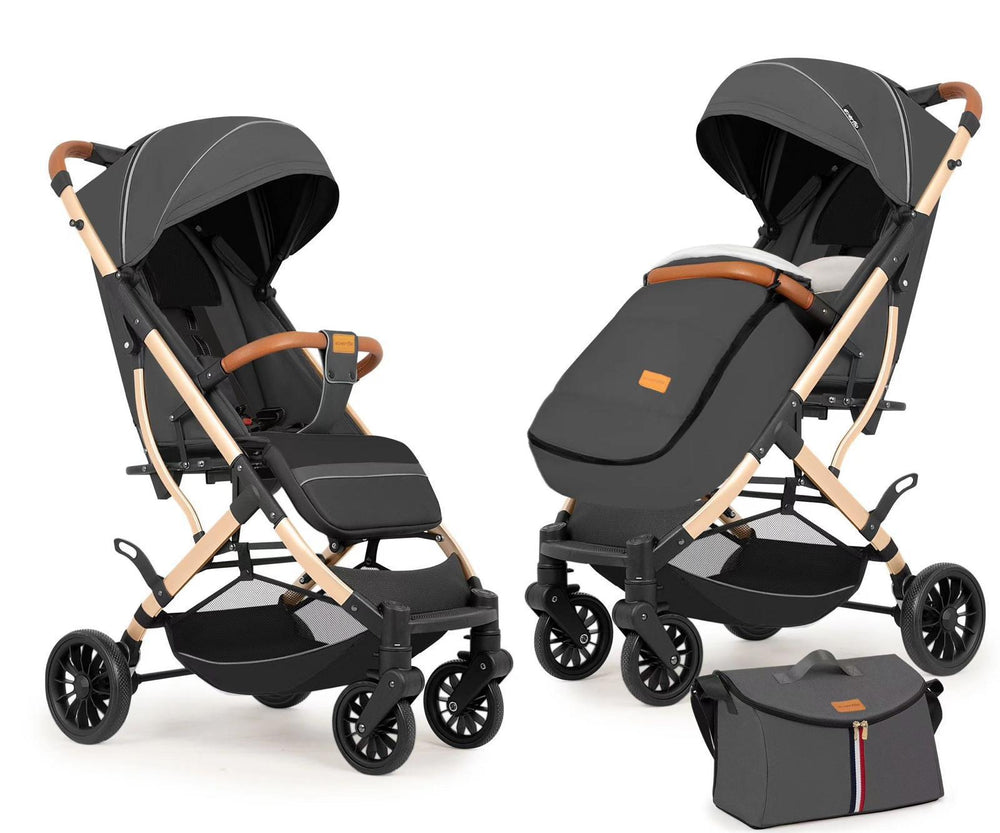 Carucior Sport L-Sun Jack, cu saculet de iarna inclus, geanta parinti si pliere compacta tip troller, culoare GRI