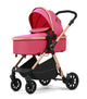 Carucior 2 in 1 L-Sun Nadia, Transformabil, Maner reversibil, Cadrul aluminiu, Include saculet de picioare, Geanta pentru parinti, Sustine 22 kg, Pink Orchid
