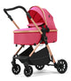 Carucior 2 in 1 L-Sun Nadia, Transformabil, Maner reversibil, Cadrul aluminiu, Include saculet de picioare, Geanta pentru parinti, Sustine 22 kg, Pink Orchid