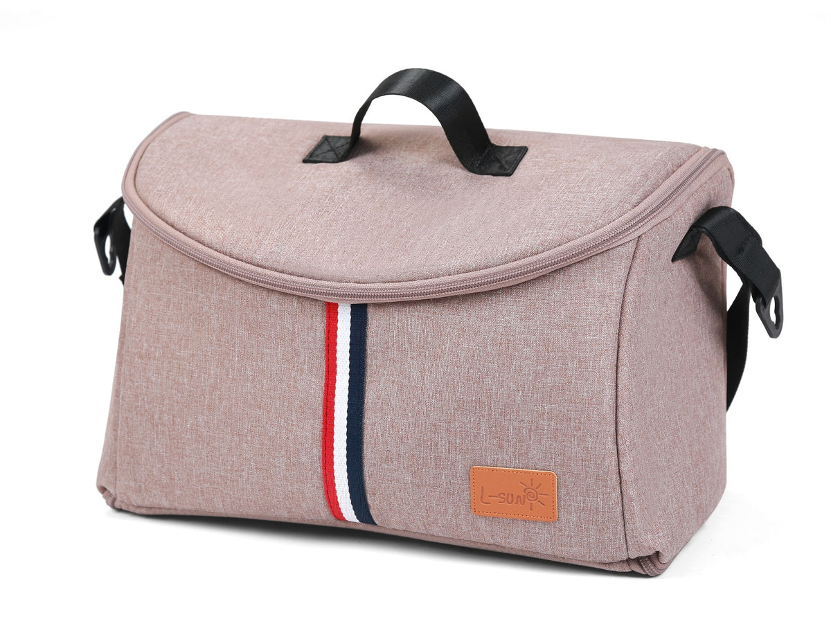 Carucior 2 in 1 L-Sun Nadia, Transformabil, Maner reversibil, Cadrul aluminiu, Include saculet de picioare, Geanta pentru parinti, Sustine 22 kg, Beige - gogobaby.ro