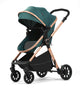 Carucior 2 in 1 L-Sun Nadia, Transformabil, Maner reversibil, Cadrul aluminiu, Include saculet de picioare, Geanta pentru parinti, Sustine 22 kg, Forest Green