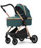 Carucior 2 in 1 L-Sun Nadia, Transformabil, Maner reversibil, Cadrul aluminiu, Include saculet de picioare, Geanta pentru parinti, Sustine 22 kg, Forest Green