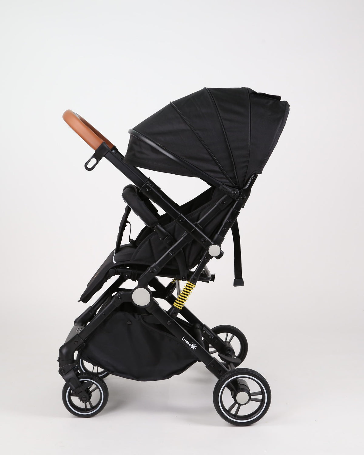 Carucior sport L-Sun Sky, Tip Troller, Maner Reversibil, Husa Picioare, Geanta Scutece, Black - gogobaby.ro