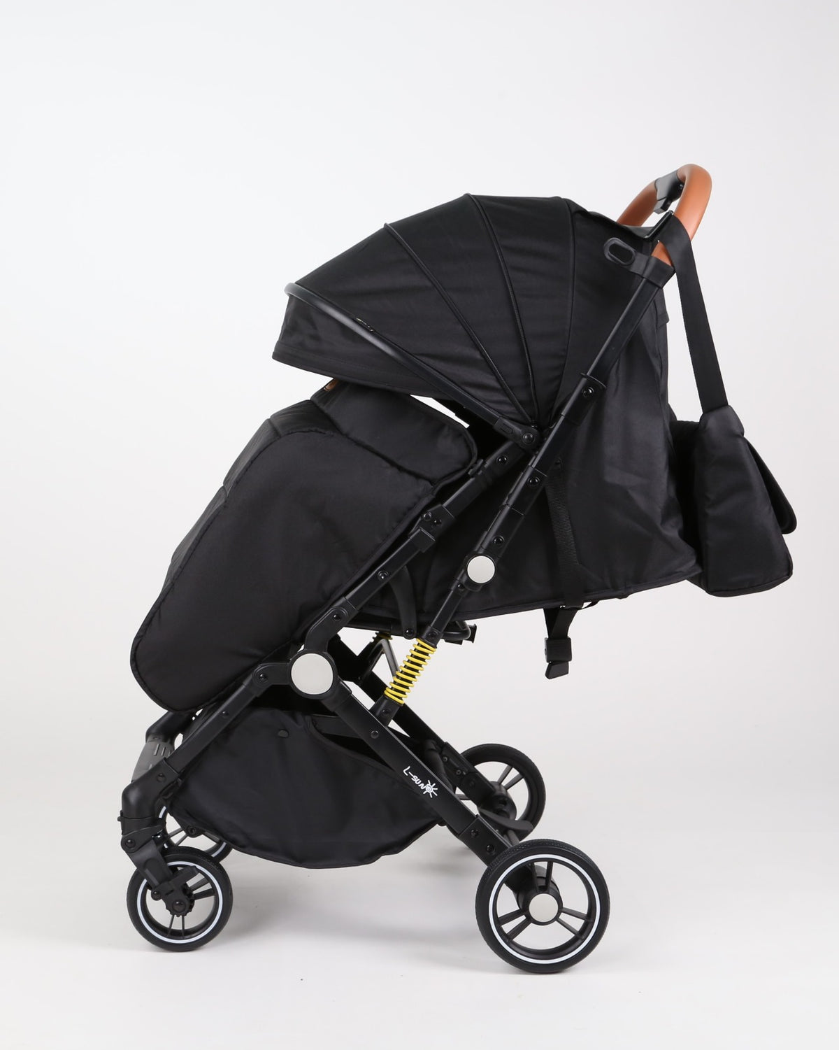 Carucior sport L-Sun Sky, Tip Troller, Maner Reversibil, Husa Picioare, Geanta Scutece, Black - gogobaby.ro