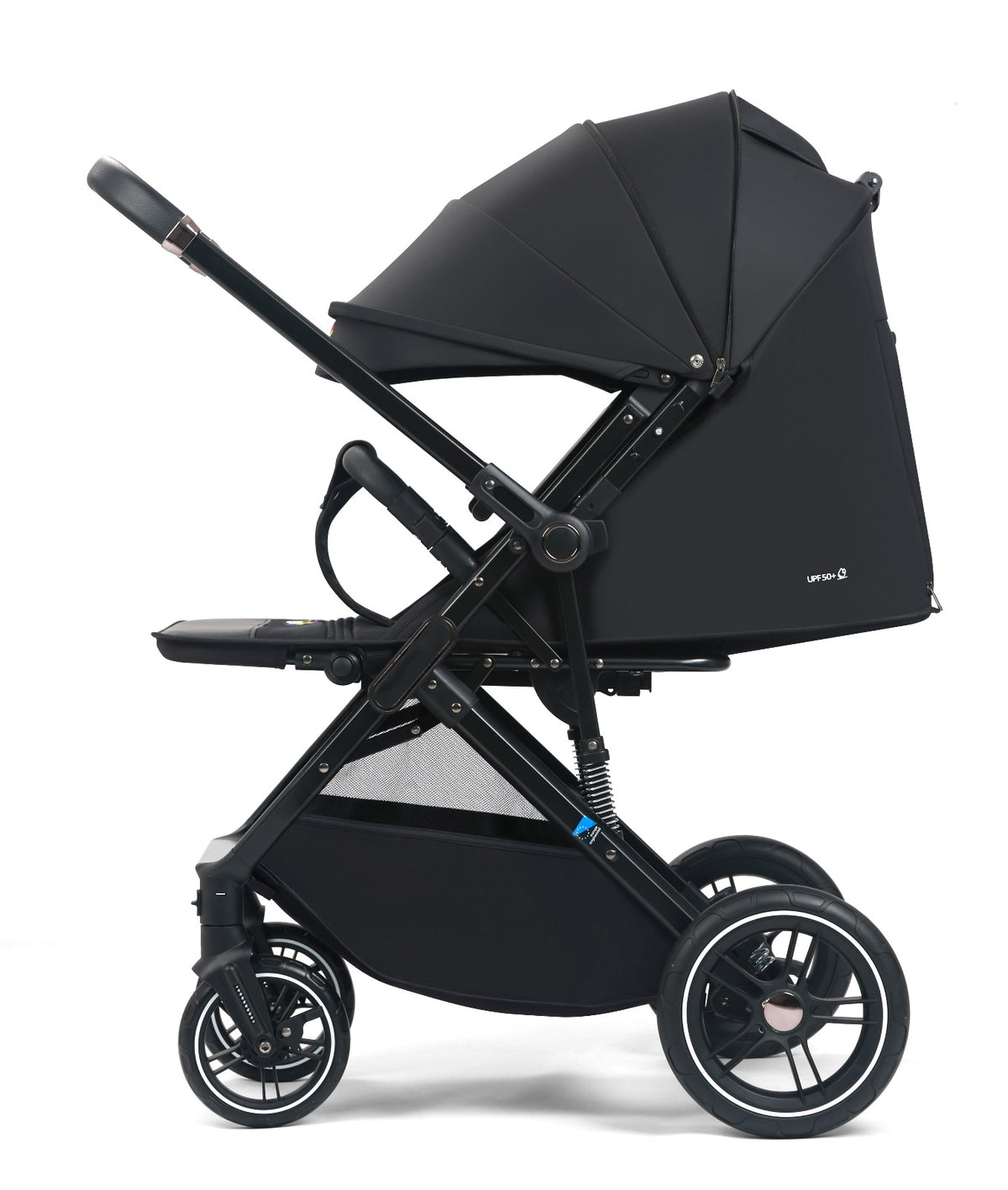 Carucior sport L-Sun Quest, Tip Troller, Maner Reversibil, Husa Picioare, Geanta Scutece, Black - gogobaby.ro