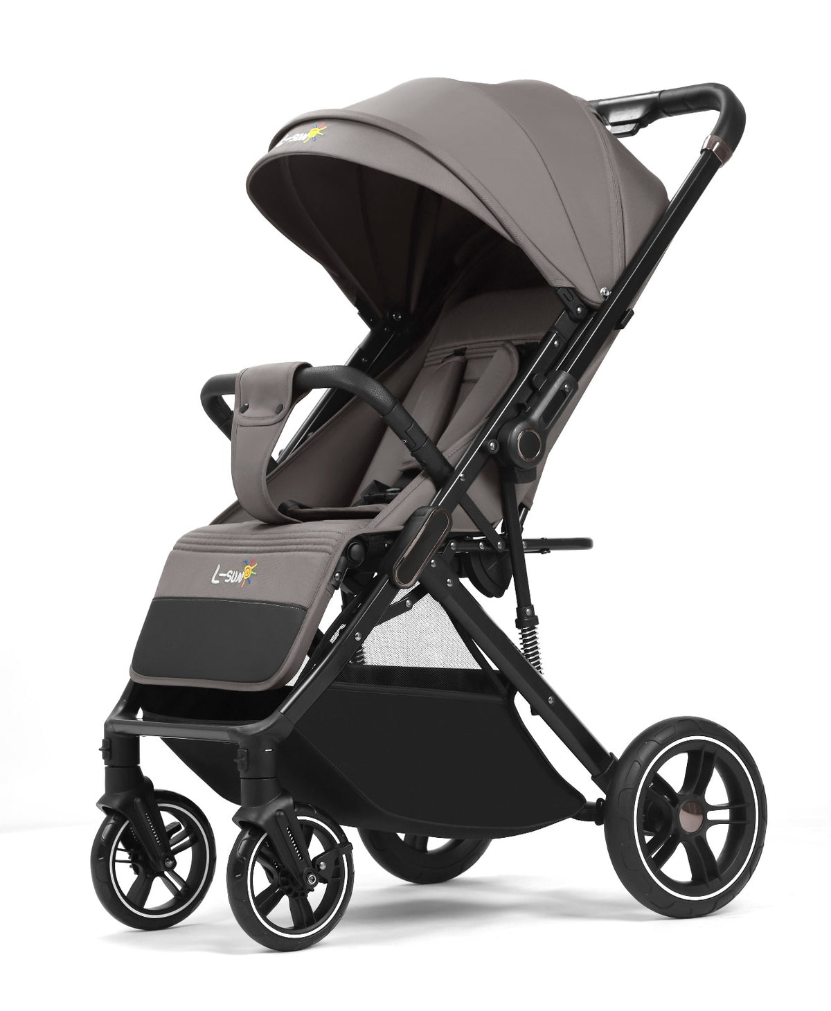 Carucior sport L-Sun Quest, Tip Troller, Maner Reversibil, Husa Picioare, Geanta Scutece, Gray - gogobaby.ro