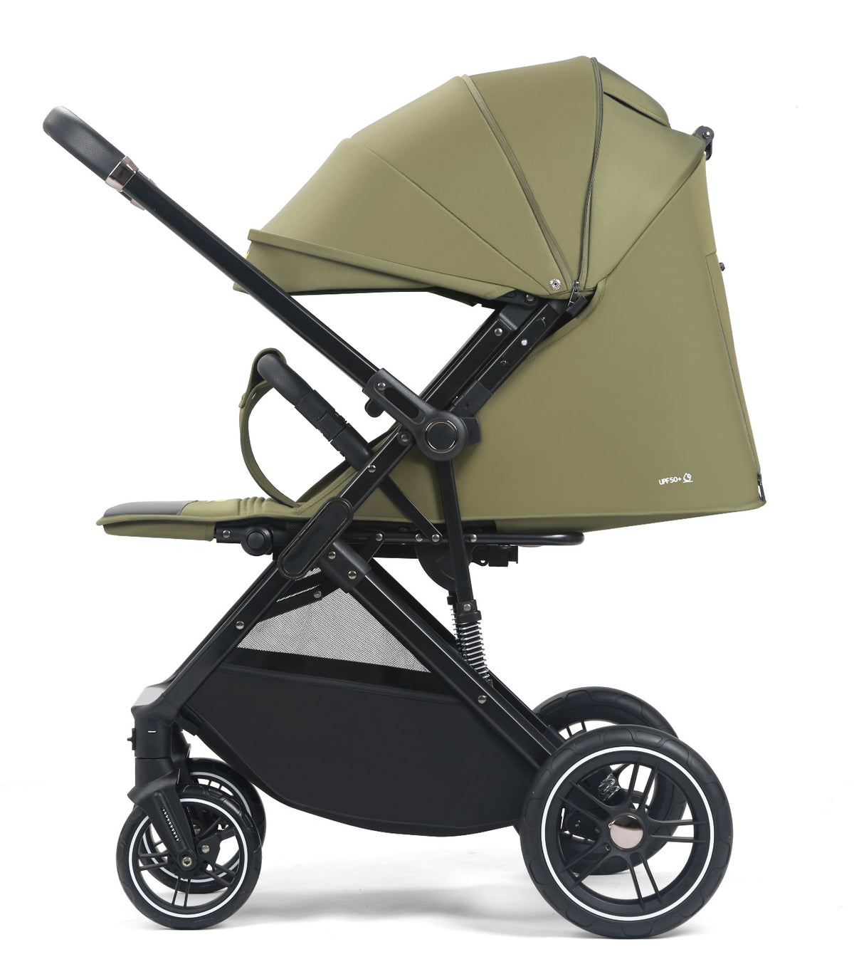 Carucior sport L-Sun Quest, Tip Troller, Maner Reversibil, Husa Picioare, Geanta Scutece, Olive - gogobaby.ro