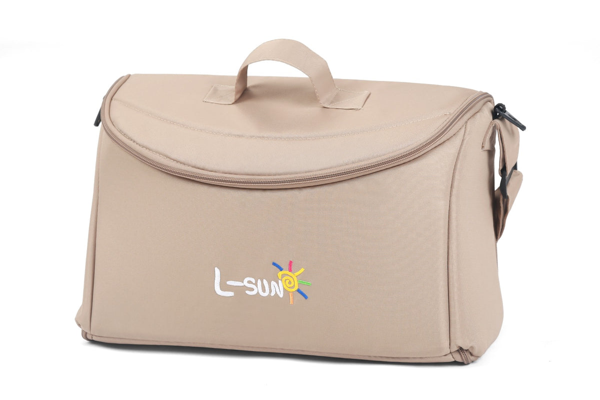 Carucior sport L-Sun Quest, Tip Troller, Maner Reversibil, Husa Picioare, Geanta Scutece, Beige - gogobaby.ro